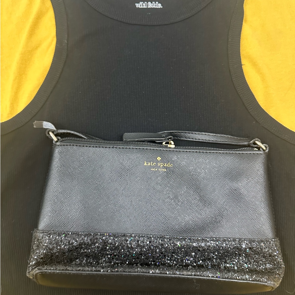 Kate Spade Black Glitter & Wild Fable Crop Top